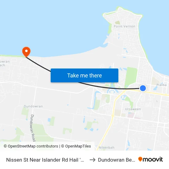 Nissen St Near Islander Rd Hail 'N' Ride to Dundowran Beach map