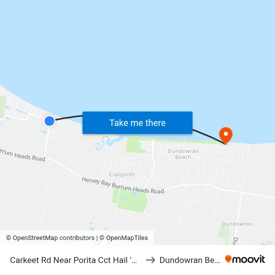 Carkeet Rd Near Porita Cct Hail 'N' Ride to Dundowran Beach map
