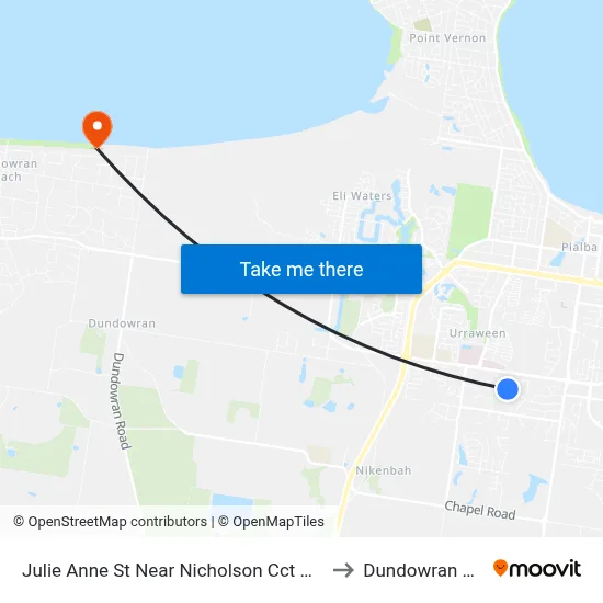 Julie Anne St Near Nicholson Cct Hail 'N' Ride to Dundowran Beach map