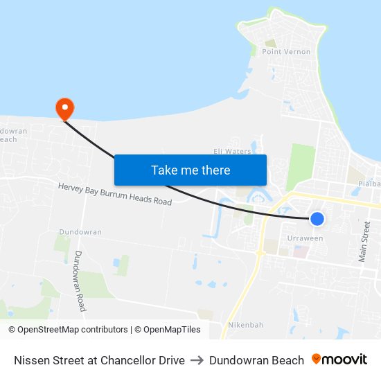 Nissen Street at Chancellor Drive to Dundowran Beach map