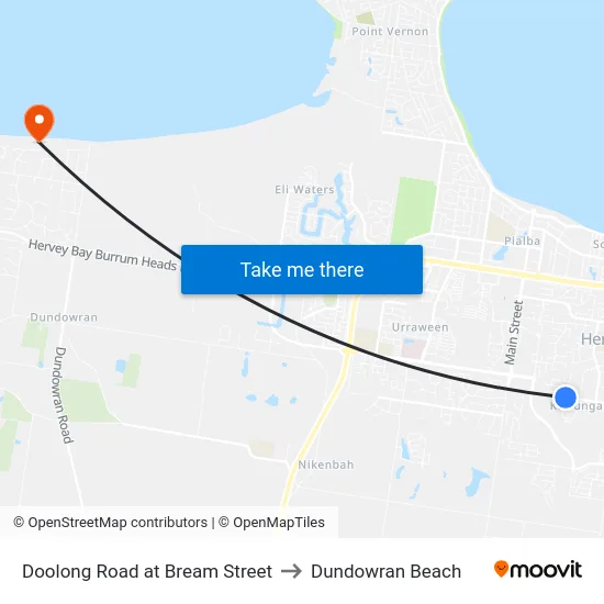 Doolong Road at Bream Street to Dundowran Beach map
