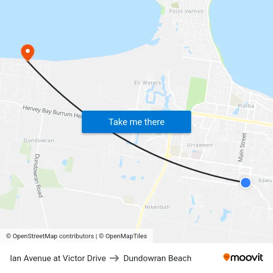 Ian Avenue at Victor Drive to Dundowran Beach map