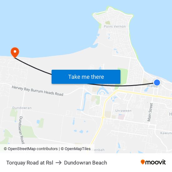Torquay Road at Rsl to Dundowran Beach map