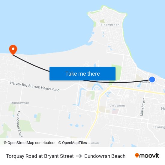 Torquay Road at Bryant Street to Dundowran Beach map