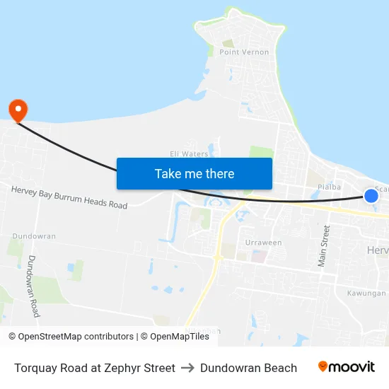 Torquay Road at Zephyr Street to Dundowran Beach map