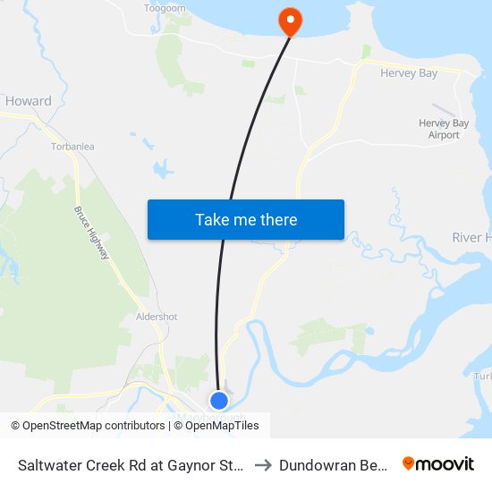 Saltwater Creek Rd at Gaynor Street to Dundowran Beach map