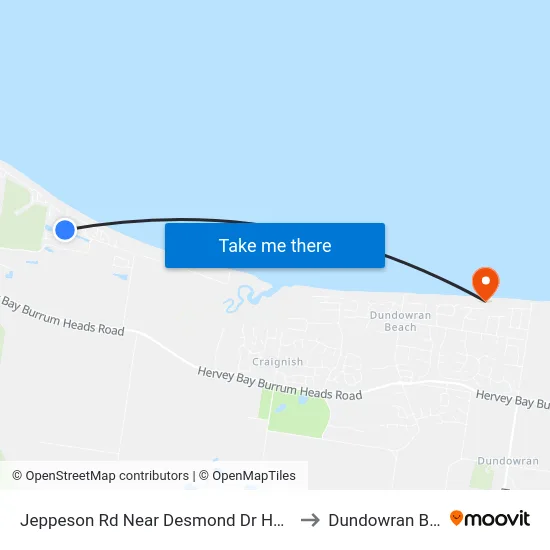 Jeppeson Rd Near Desmond Dr Hail 'N' Ride to Dundowran Beach map