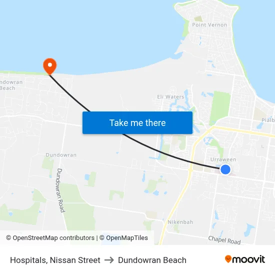 Hospitals, Nissan Street to Dundowran Beach map