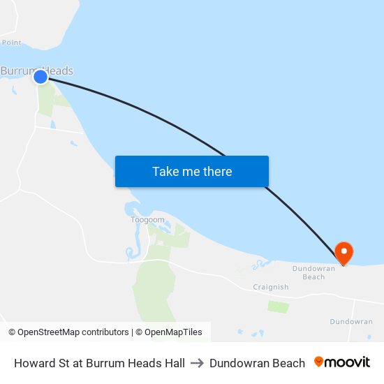 Howard St at Burrum Heads Hall to Dundowran Beach map