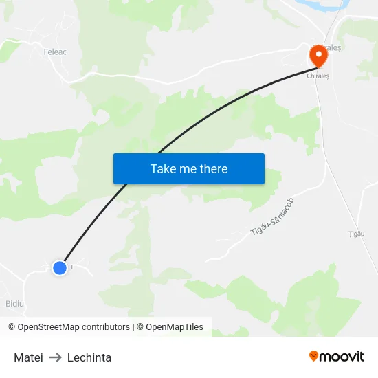 Matei to Lechinta map