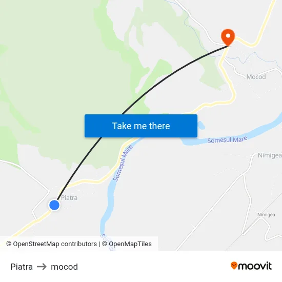 Piatra to mocod map
