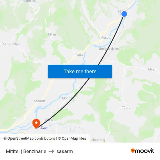 Mititei | Benzinărie to sasarm map