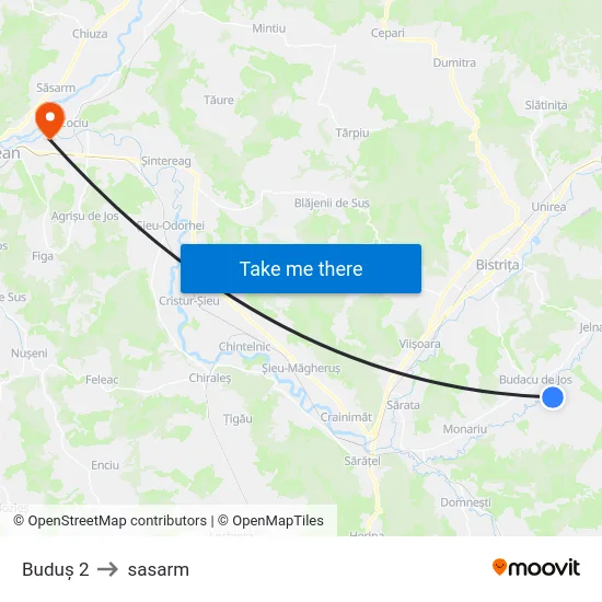 Buduș 2 to sasarm map