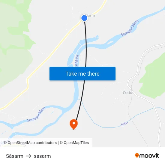 Săsarm to sasarm map