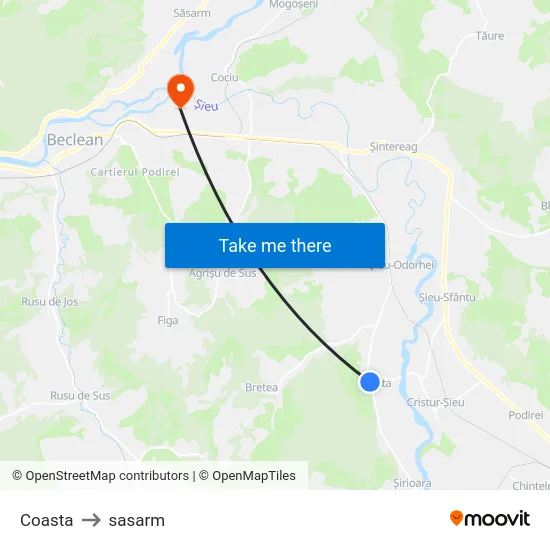 Coasta to sasarm map