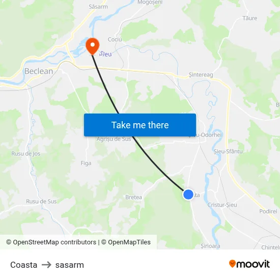 Coasta to sasarm map