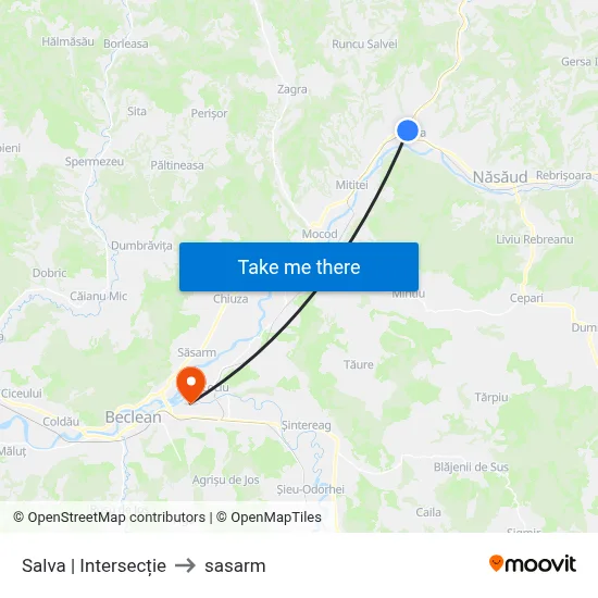Salva | Intersecție to sasarm map