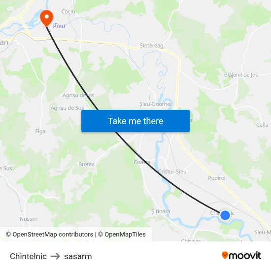 Chintelnic to sasarm map