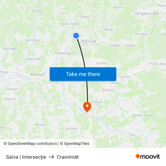 Salva | Intersecție to Crainimăt map