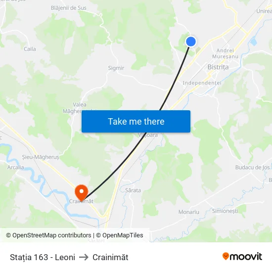 163. Tărpiului | Leoni to Crainimăt map