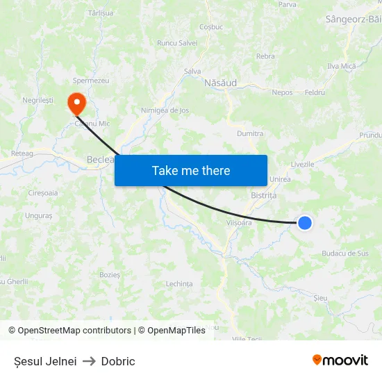 Șesul Jelnei to Dobric map