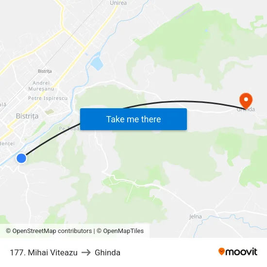 177. Mihai Viteazu to Ghinda map