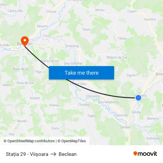 Stația 29 - Viișoara to Beclean map