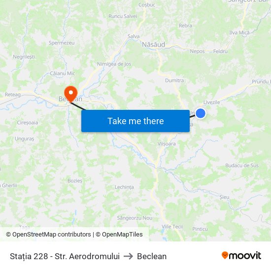 Stația 228 - Str. Aerodromului to Beclean map