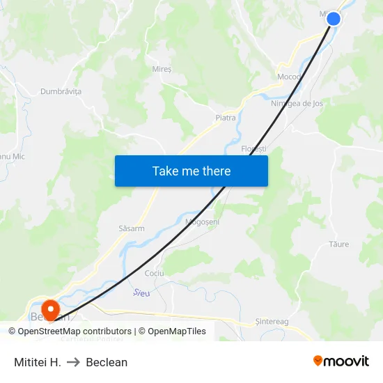 Mititei H. to Beclean map