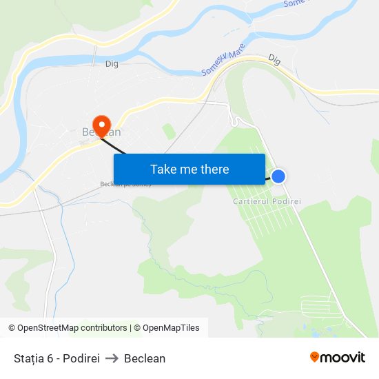 Stația 6 - Podirei to Beclean map