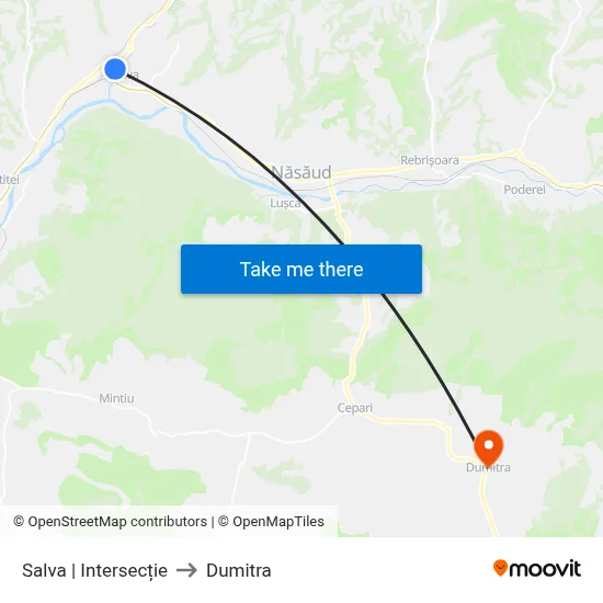 Salva | Intersecție to Dumitra map