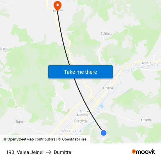 190. Valea Jelnei to Dumitra map