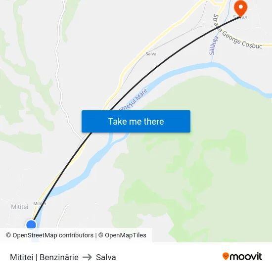 Mititei | Benzinărie to Salva map