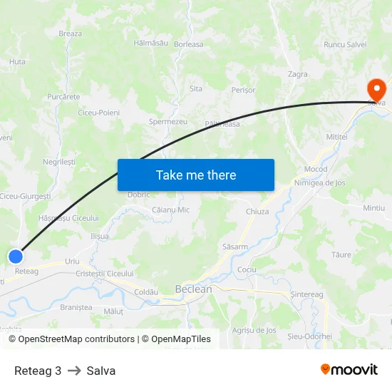 Reteag 3 to Salva map