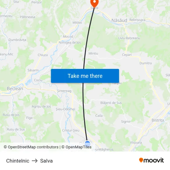 Chintelnic to Salva map