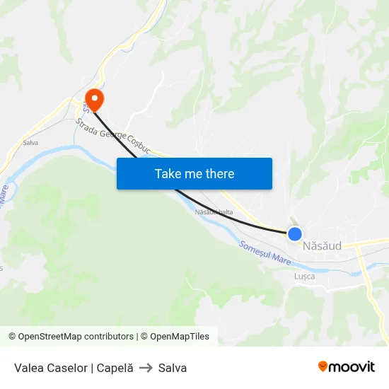 Valea Caselor | Capelă to Salva map