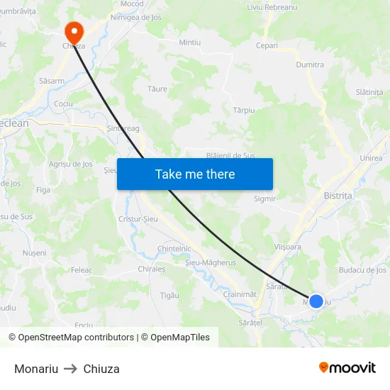 Harta de Monariu către Chiuza