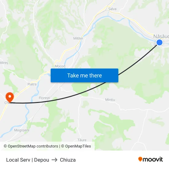 Local Serv | Depou to Chiuza map