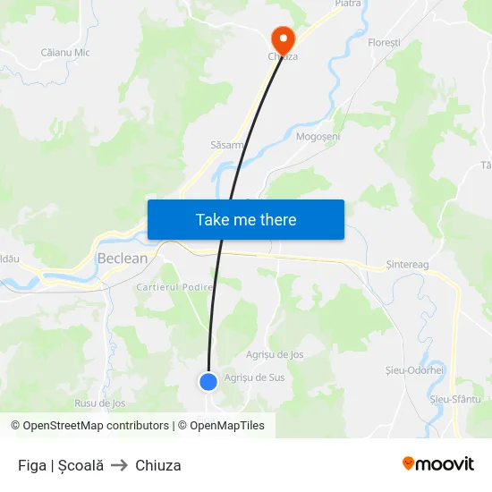 Figa | Școală to Chiuza map