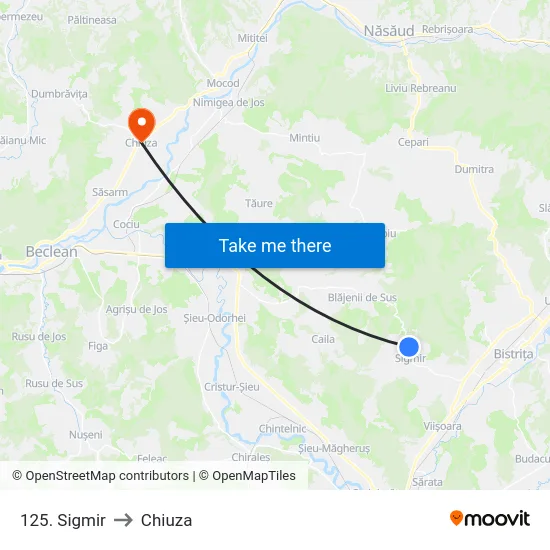 125. Sigmir to Chiuza map