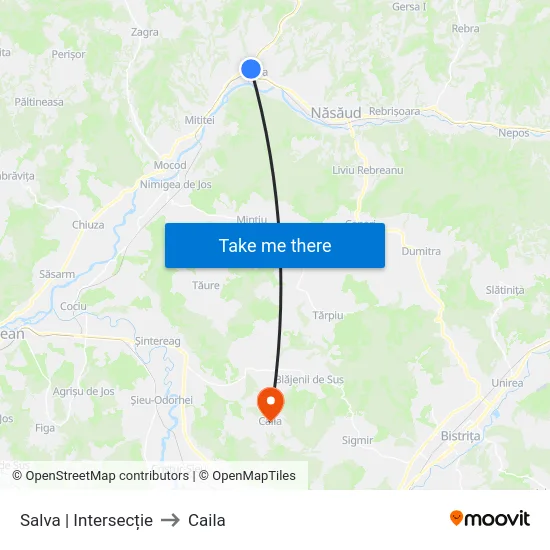 Salva | Intersecție to Caila map