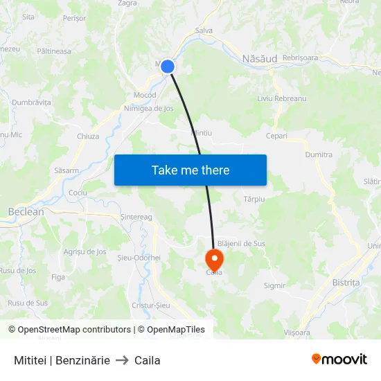 Mititei | Benzinărie to Caila map