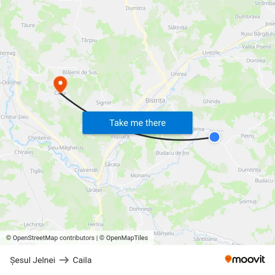 Șesul Jelnei to Caila map