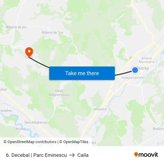 6. Decebal | Parc Eminescu to Caila map