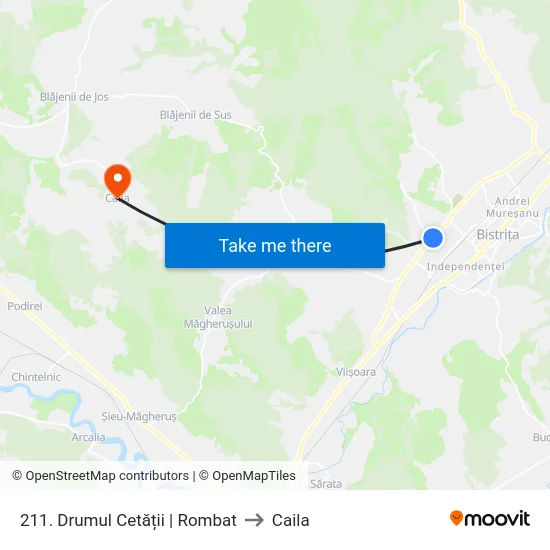 211. Drumul Cetății | Rombat to Caila map