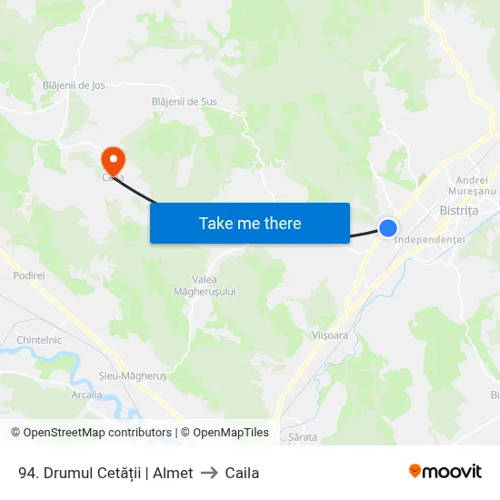 94. Drumul Cetății | Almet to Caila map