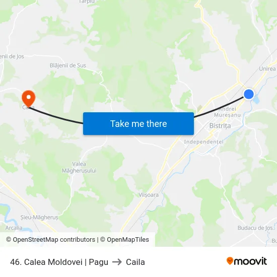 46. Calea Moldovei | Pagu to Caila map