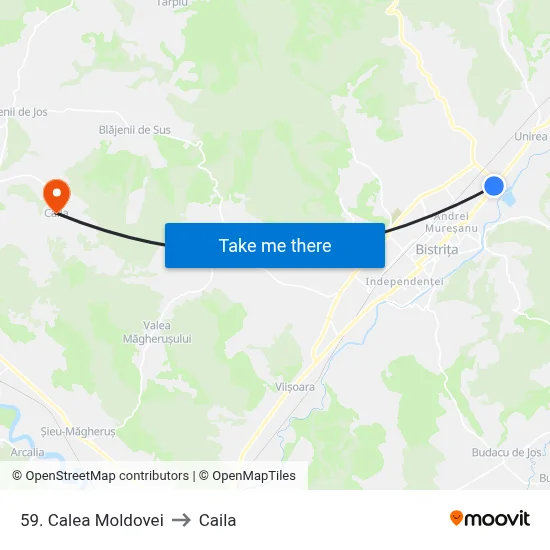 59. Calea Moldovei to Caila map