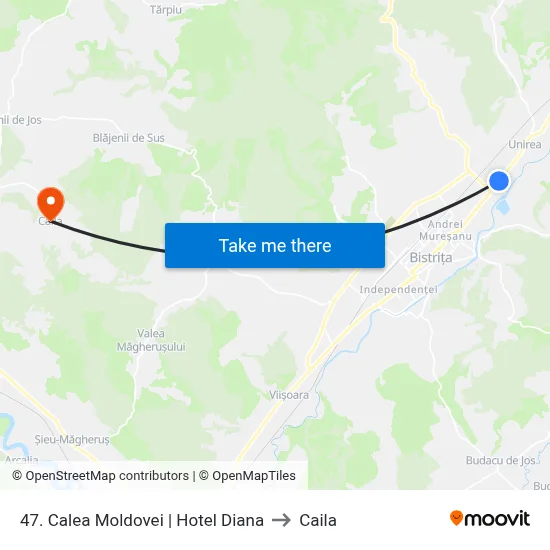 47. Calea Moldovei | Hotel Diana to Caila map