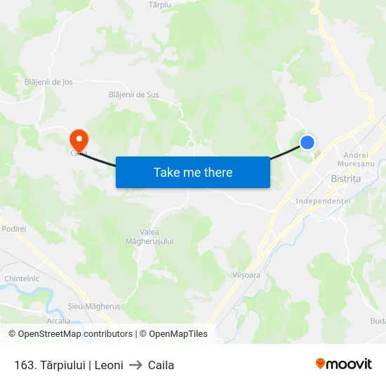 163. Tărpiului | Leoni to Caila map